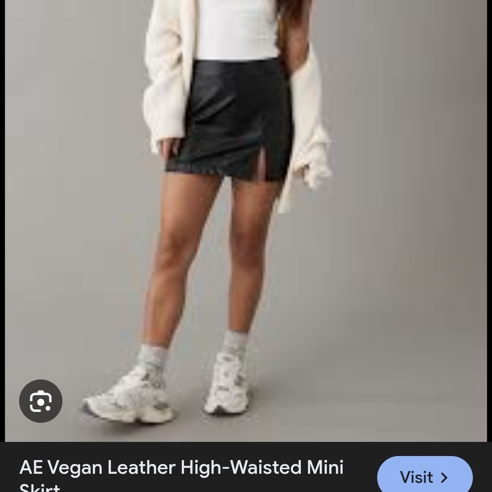 American Eagle Outfitters Black Vegan Leather Mini Skirt